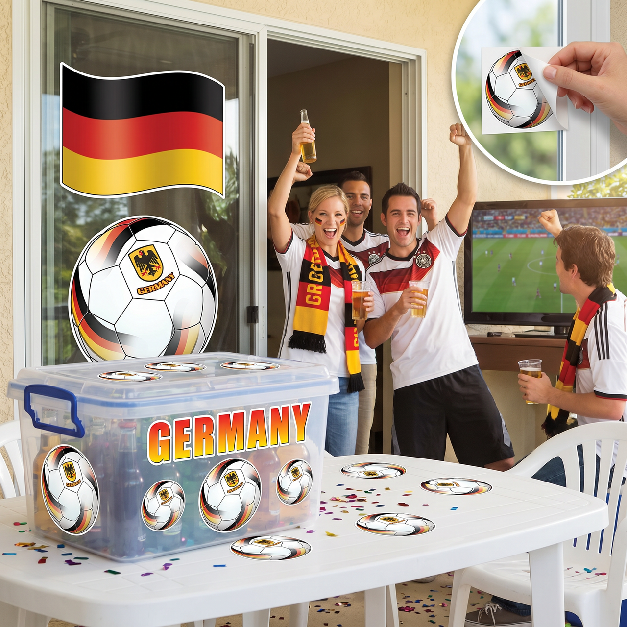 Germany Soccer Peel 'N Place Decals (6/Sheet)