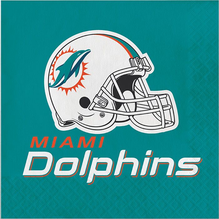 192 pc Bulk Miami Dolphins Luncheon Napkins - Sports Party Supplies by Creative Converting