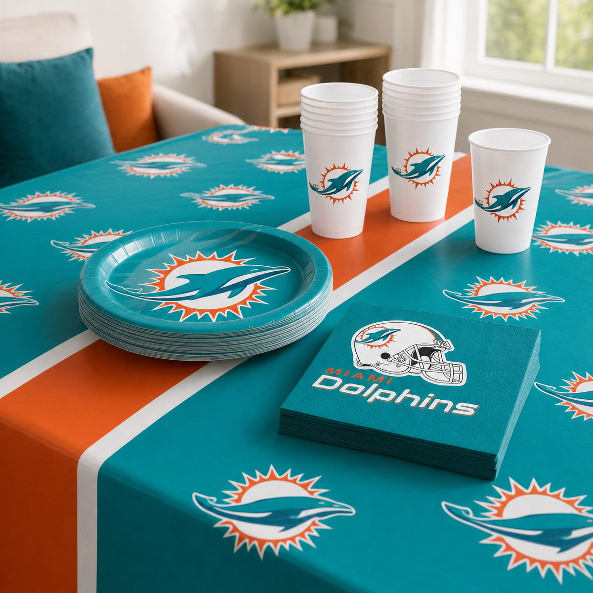 192/Case Bulk Miami Dolphins Luncheon Napkins