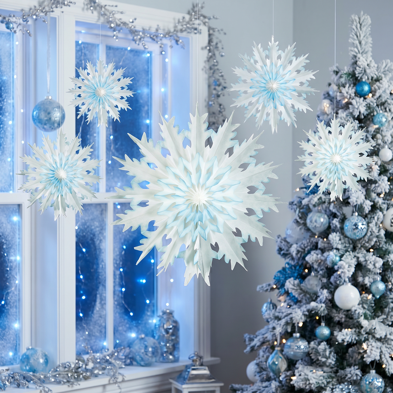 Christmas Packaged Dip-Dyed Snowflakes