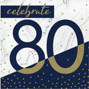 192 pc Bulk Navy and Gold 80th Birthday Luncheon Napkins - Birthday Party Supplies by Creative Converting