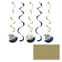 30 pc Bulk Navy and Gold Birthday Dizzy Danglers - Birthday Party Supplies by Creative Converting