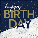 192 pc Bulk Navy and Gold Birthday Luncheon Napkins - Birthday Party Supplies by Creative Converting