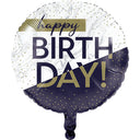 10 pc Bulk Navy and Gold Birthday Mylar Balloons - Birthday Party Supplies by Creative Converting
