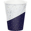 96 pc Bulk Navy and Gold Birthday Paper Cups - Birthday Party Supplies by Creative Converting
