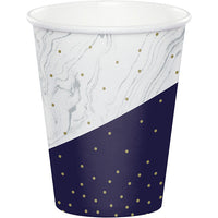 96 pc Bulk Navy and Gold Birthday Paper Cups - Birthday Party Supplies by Creative Converting