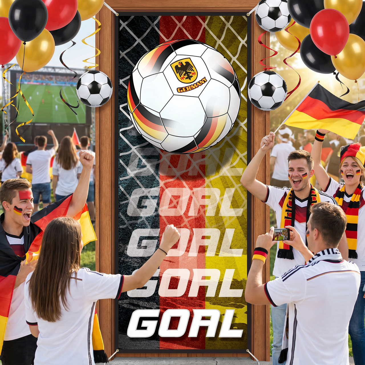 Germany Soccer All-Weather Door Cover - 6ft x 30in