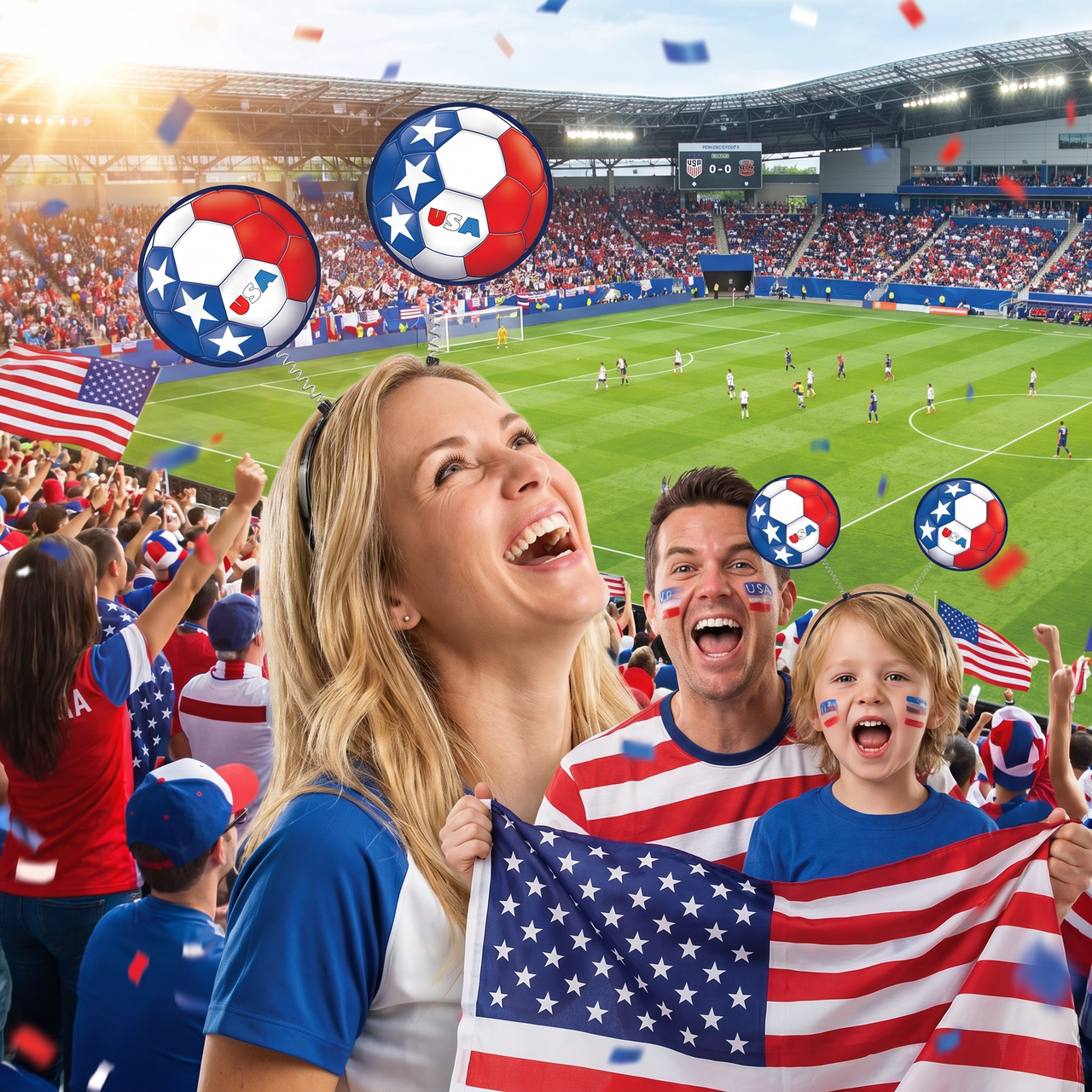 Soccer Ball Boppers Headband - USA Sports Fan Accessory