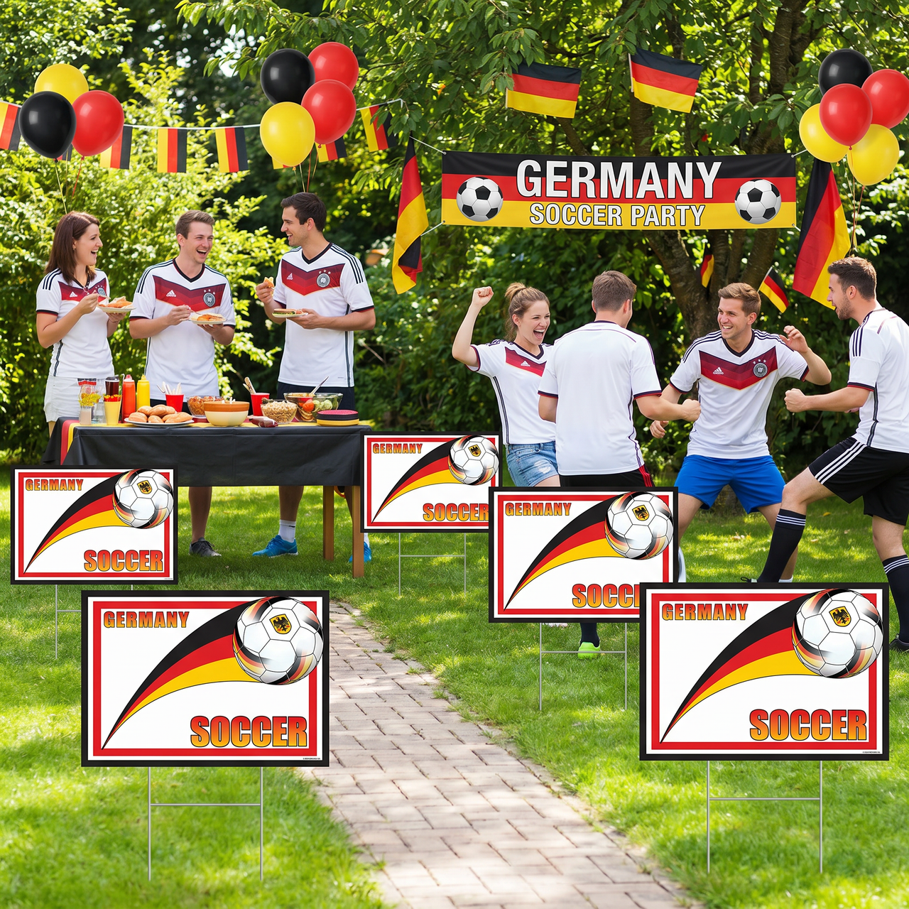 Germany Soccer Yard Sign - All-Weather with Metal H-Stake