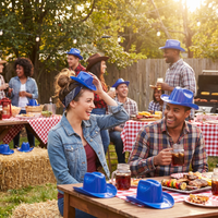 Blue Miniature Cowboy Hats - 3 Pack for Parties & Spirit