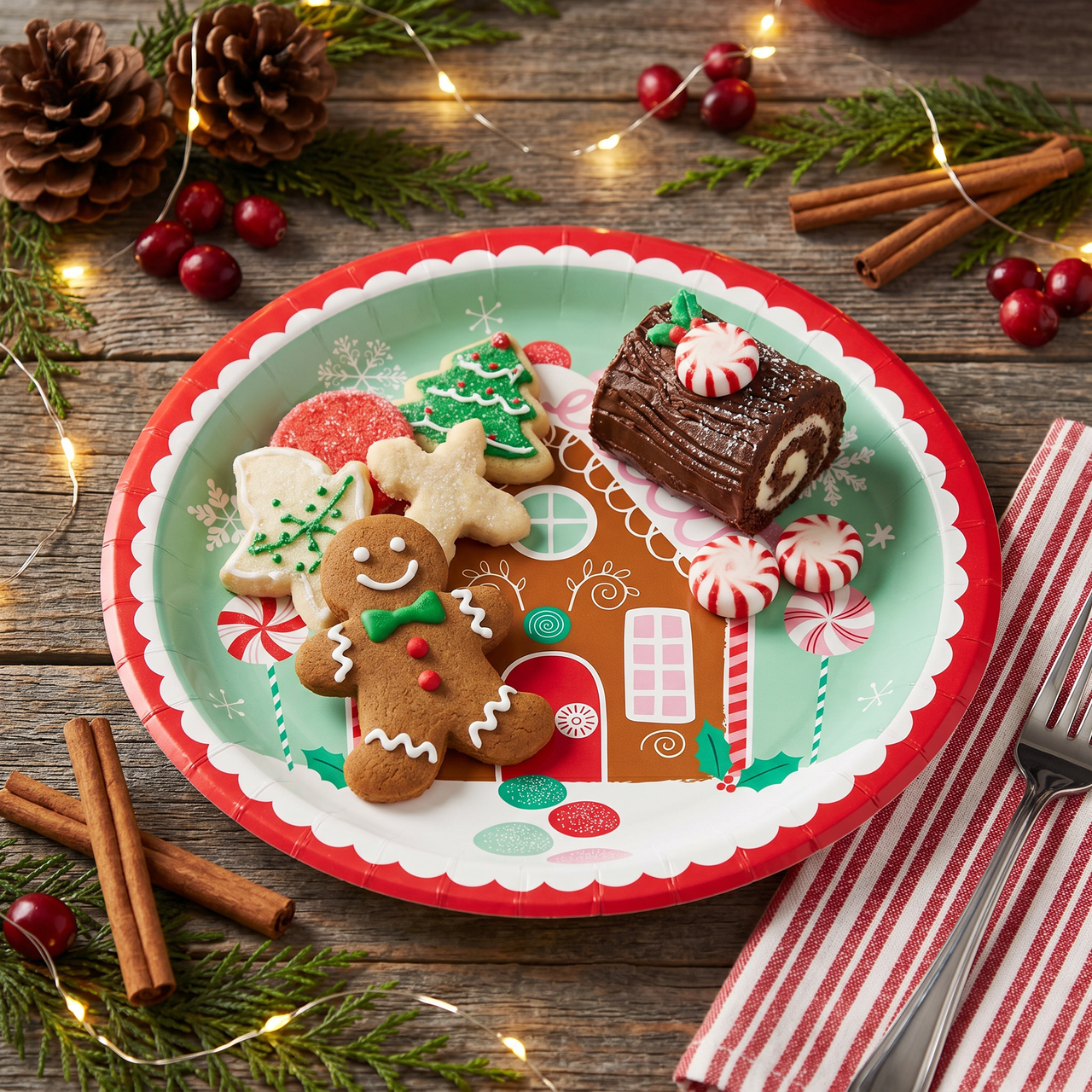 Dinner Plate - Holiday Sweets Party Decoration from Party Decorations