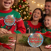 Christmas Santa's Helper Button