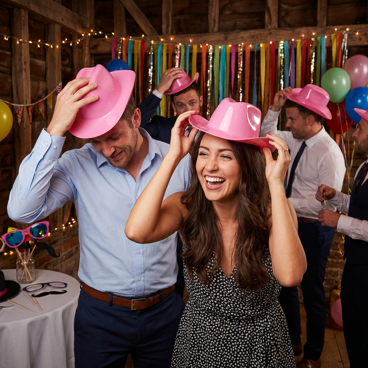 Pink Miniature Plastic Cowboy Hats - 3 Pack