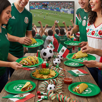 Mexico Soccer Party Plates - 9 Inch Dinner Plates (8 Pack)