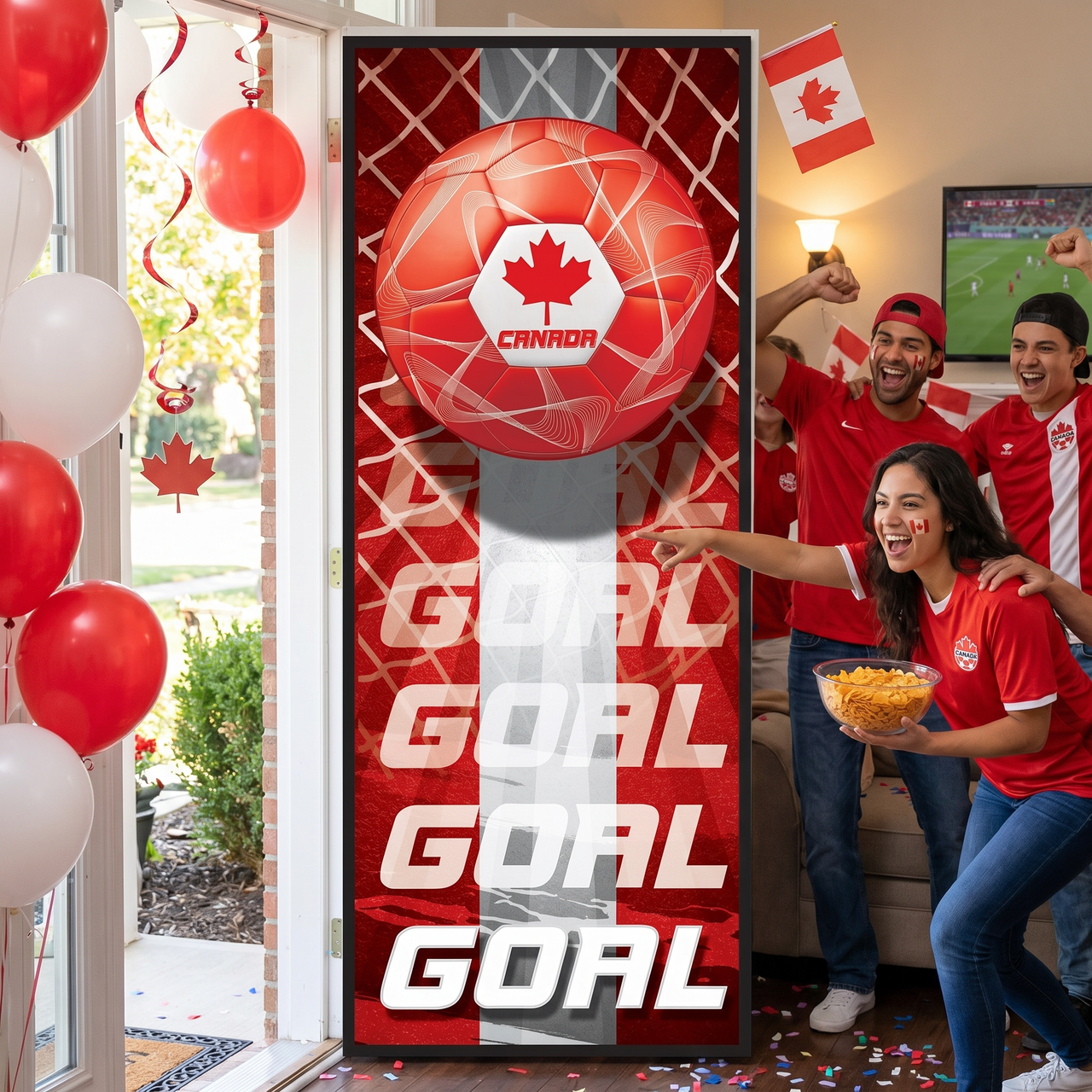 Soccer Door Cover - All-Weather Sports Decoration (6ft x 30in)