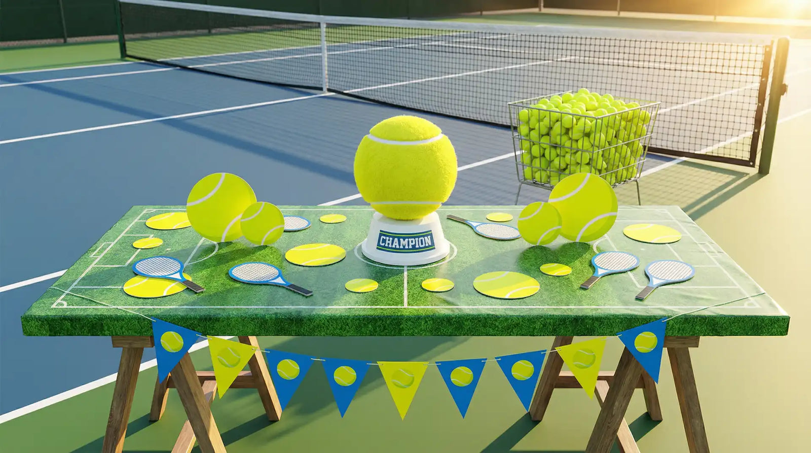 tennis party supplies and decorations