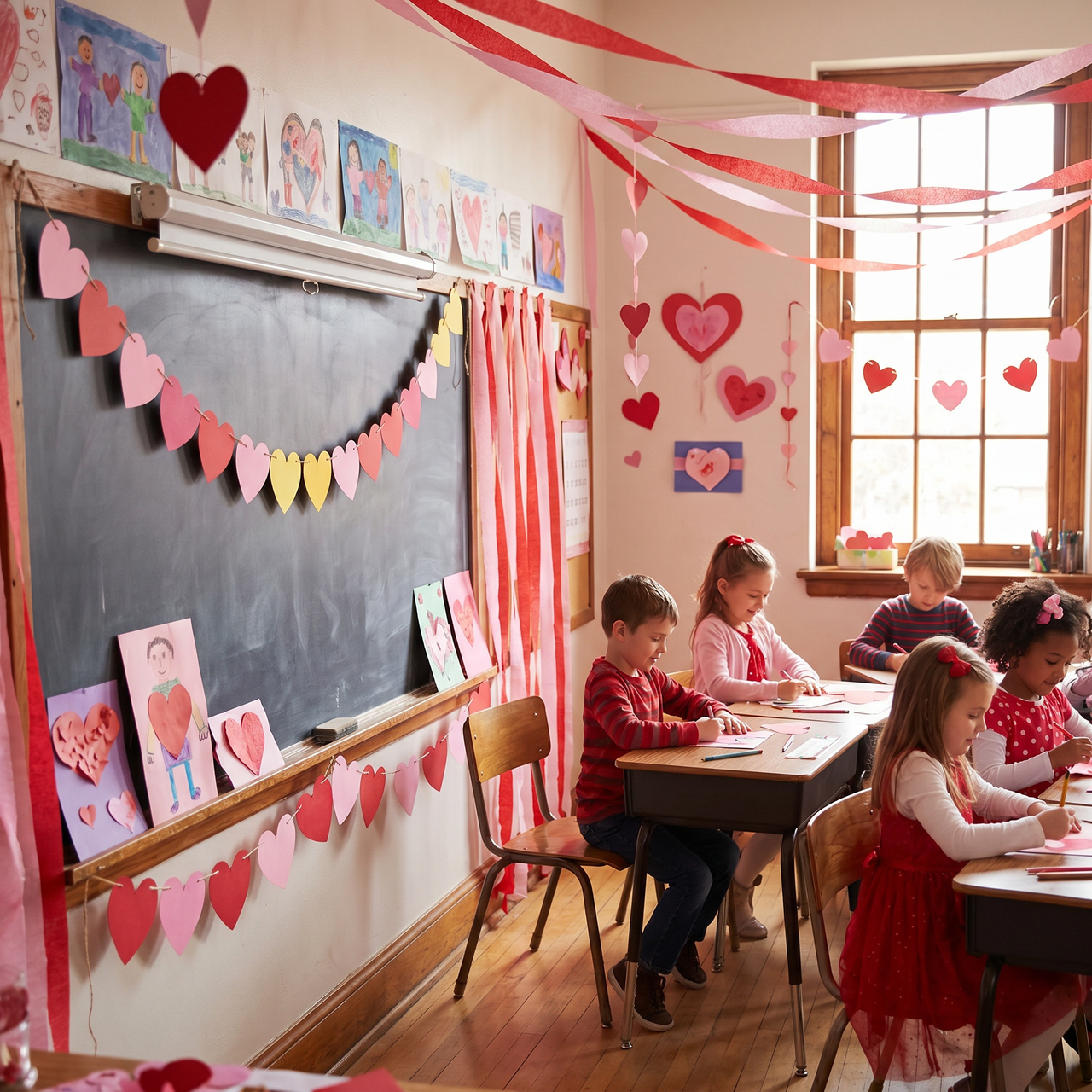 Valentine Hearts Banner with Twine (Case of 12)