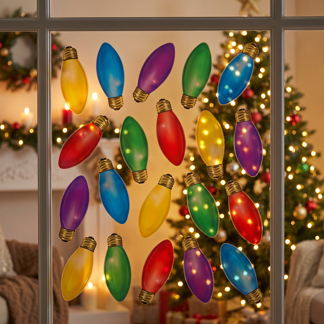 Christmas Light Bulb Clings