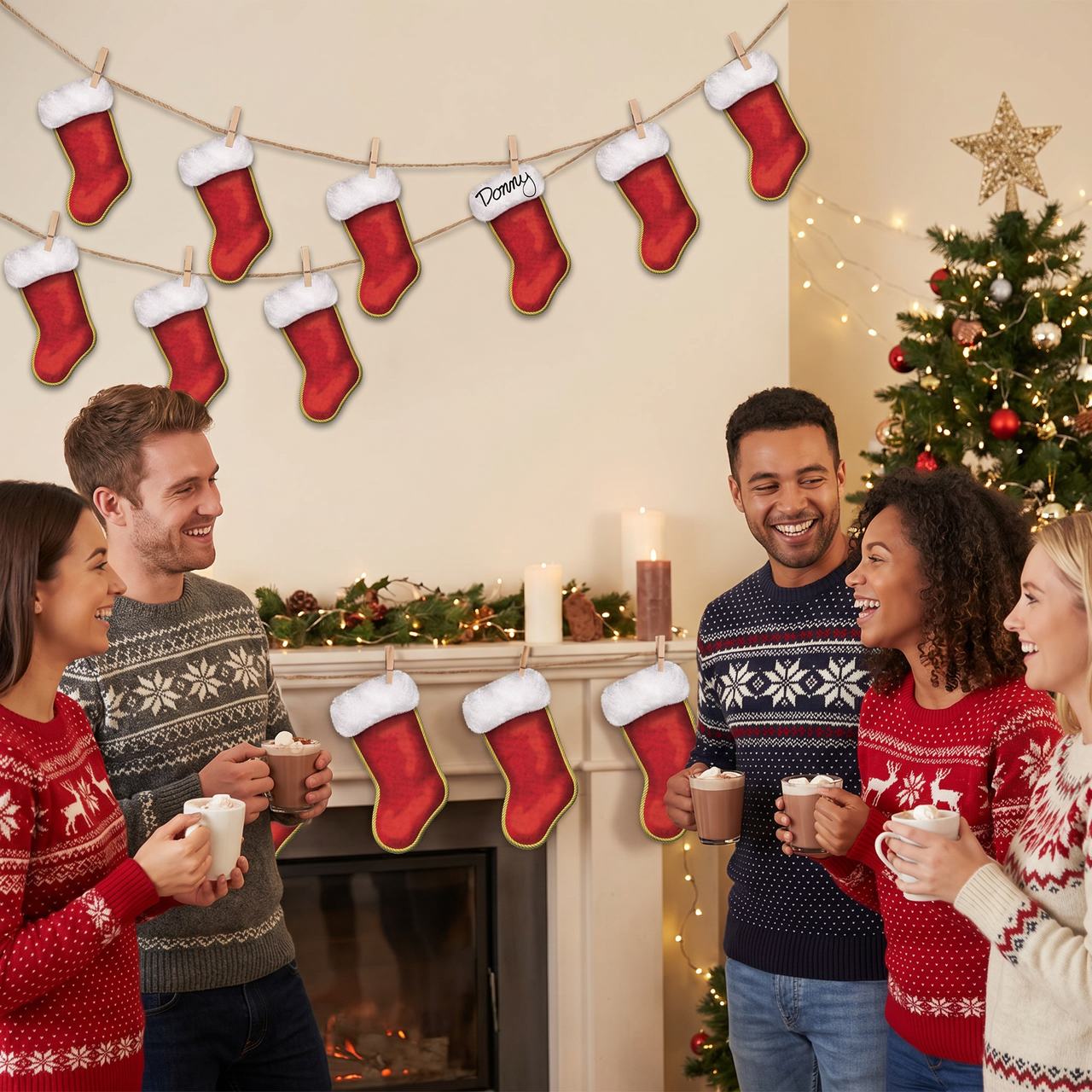 Mini Christmas Stocking Cutouts