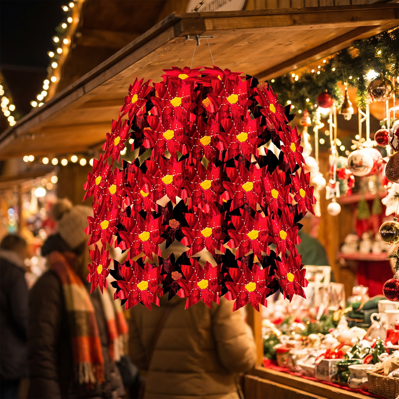 Christmas Poinsettia Cascade