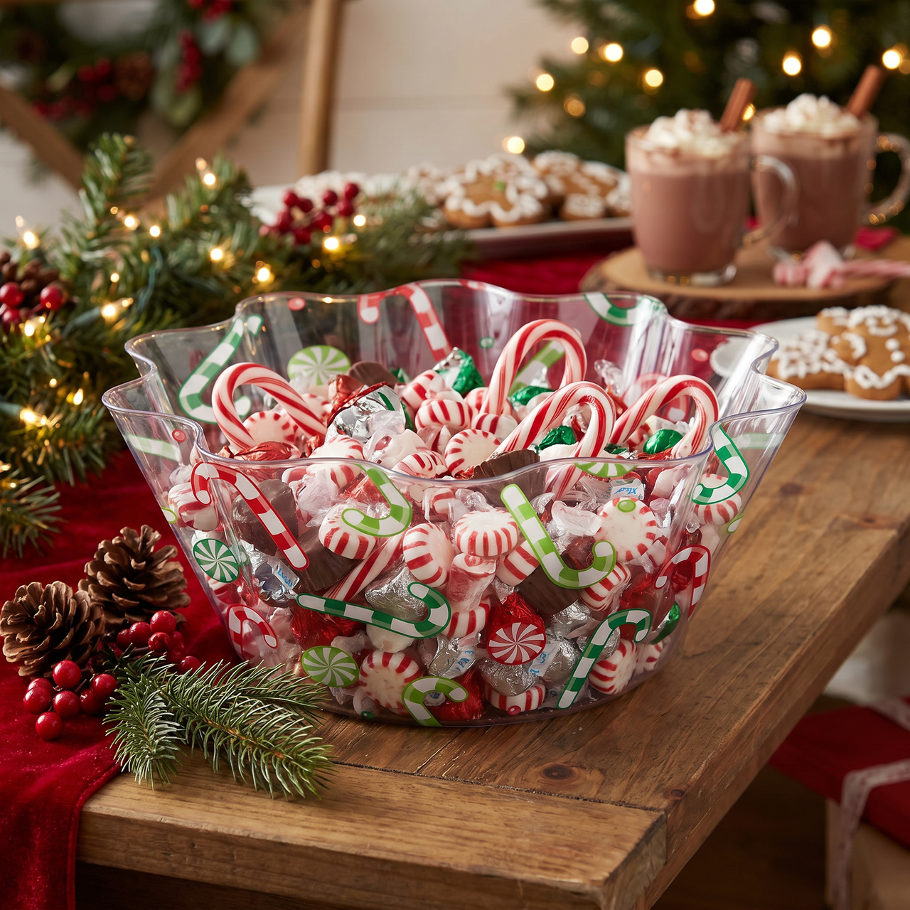 Christmas Candy Fluted Bowl (12 per Case)