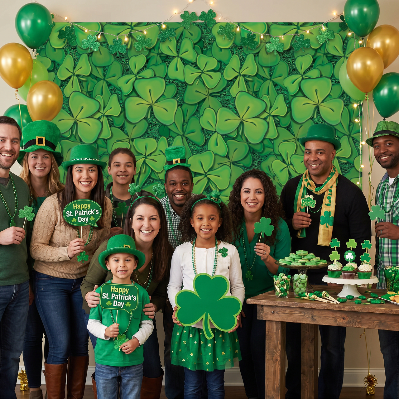 St. Patrick's Day Clover Field Backdrop