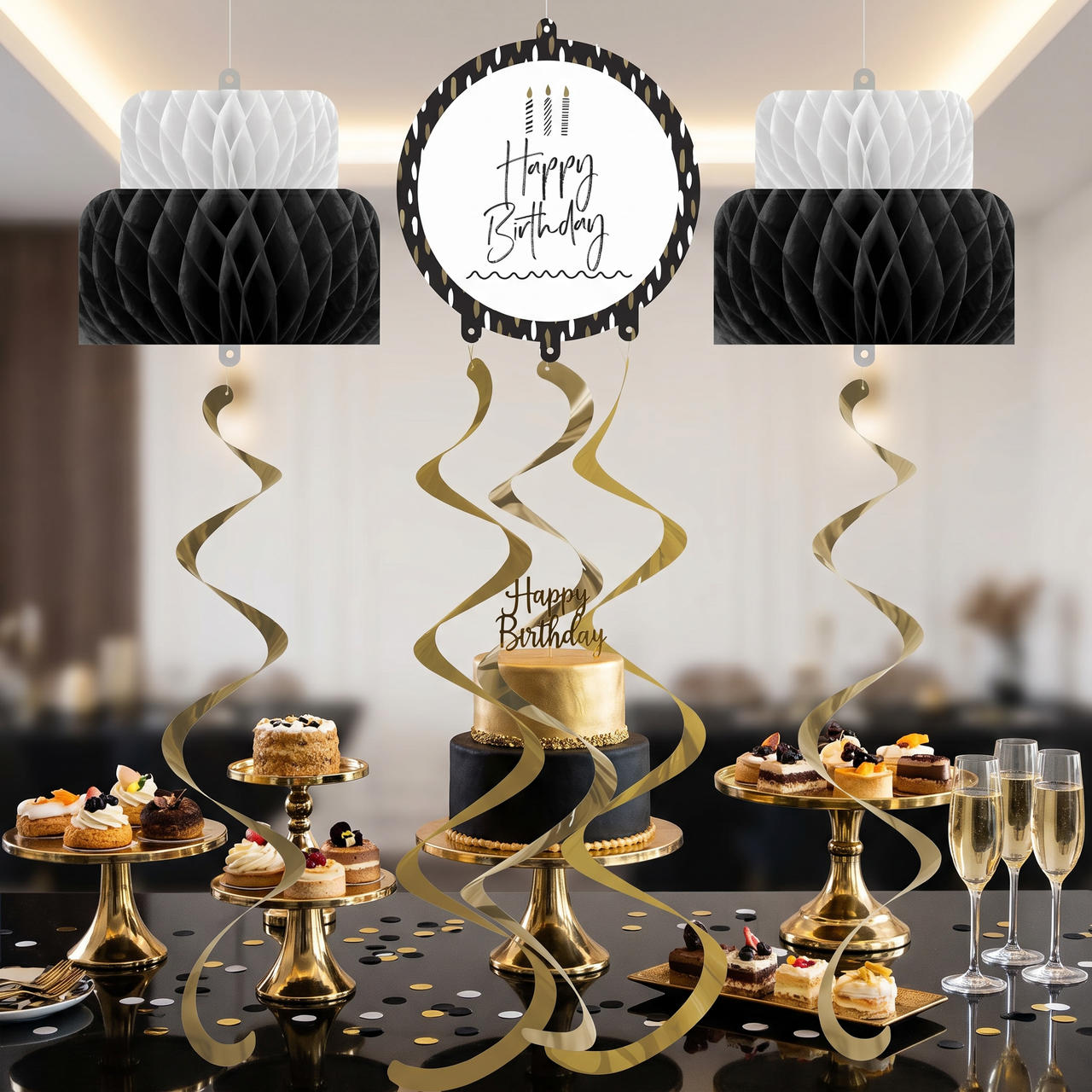 Golden Wishes Hanging Danglers & Honeycomb (18 per Case)