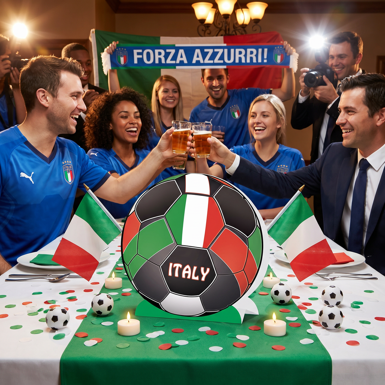 Italy 3D Soccer Centerpiece - 9.25 inch Sports Decoration