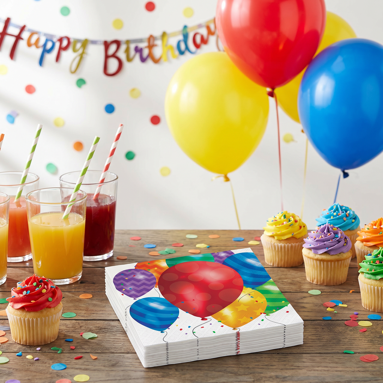 Balloon Blast Beverage Napkins (192 per Case)