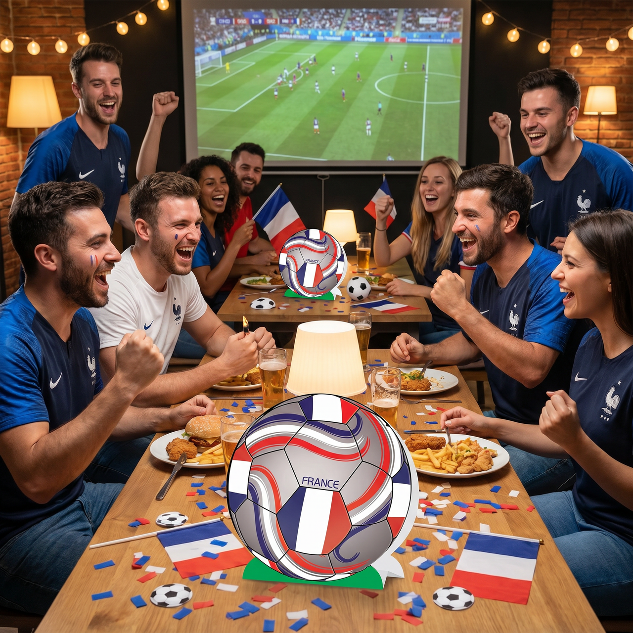 France Soccer 3D Centerpiece - 9.25 Inch Party Decoration
