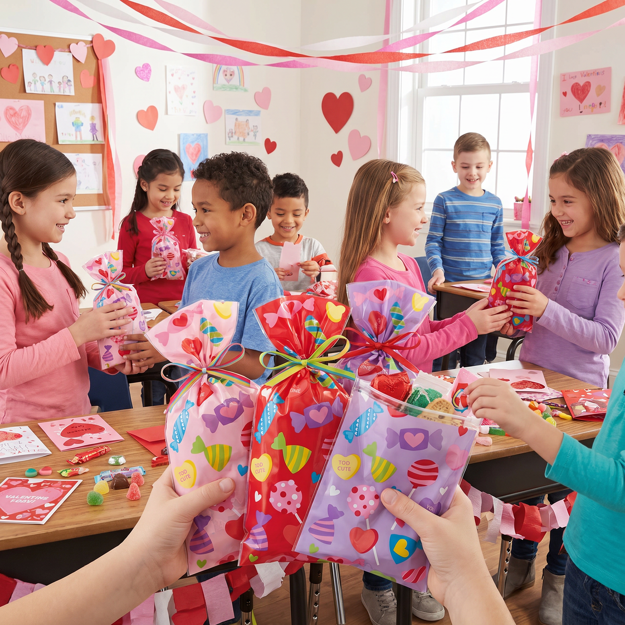 Valentine Treats Cello Bag with Zipper (144 per Case)