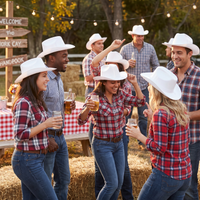 White Plastic Cowboy Hat - One Size Fits Most