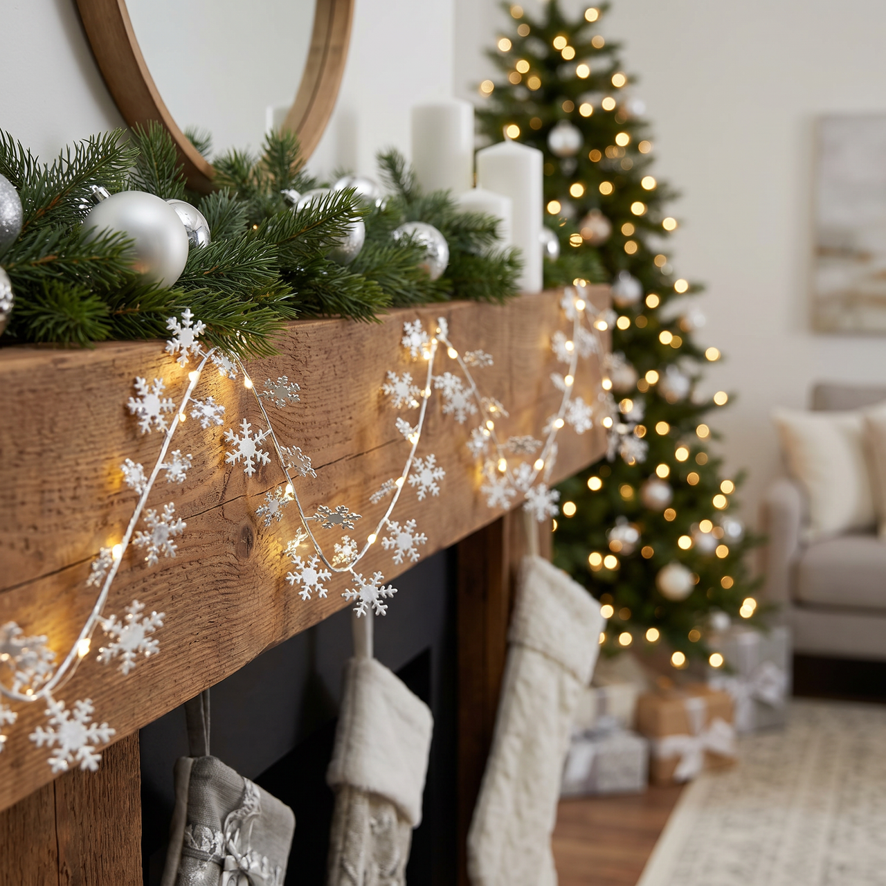 Christmas Gleam 'N Flex Snowflake Garland
