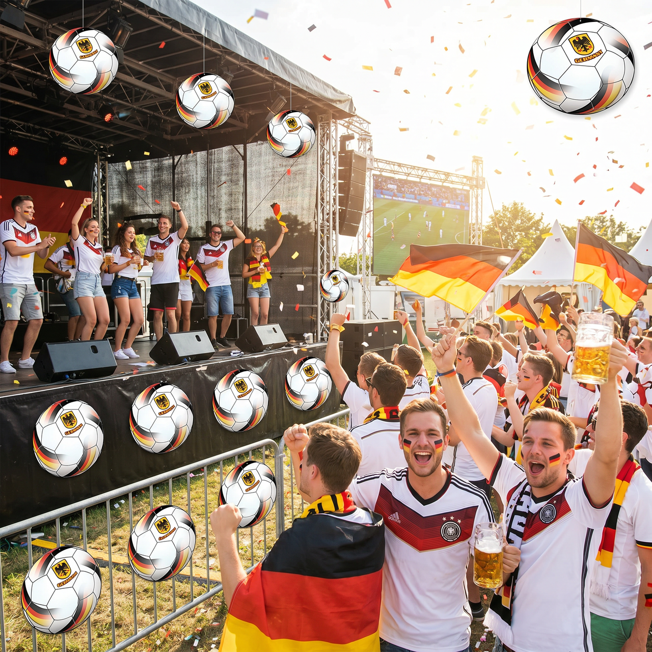Germany Soccer Cutout - 10-inch Double-Sided Decoration