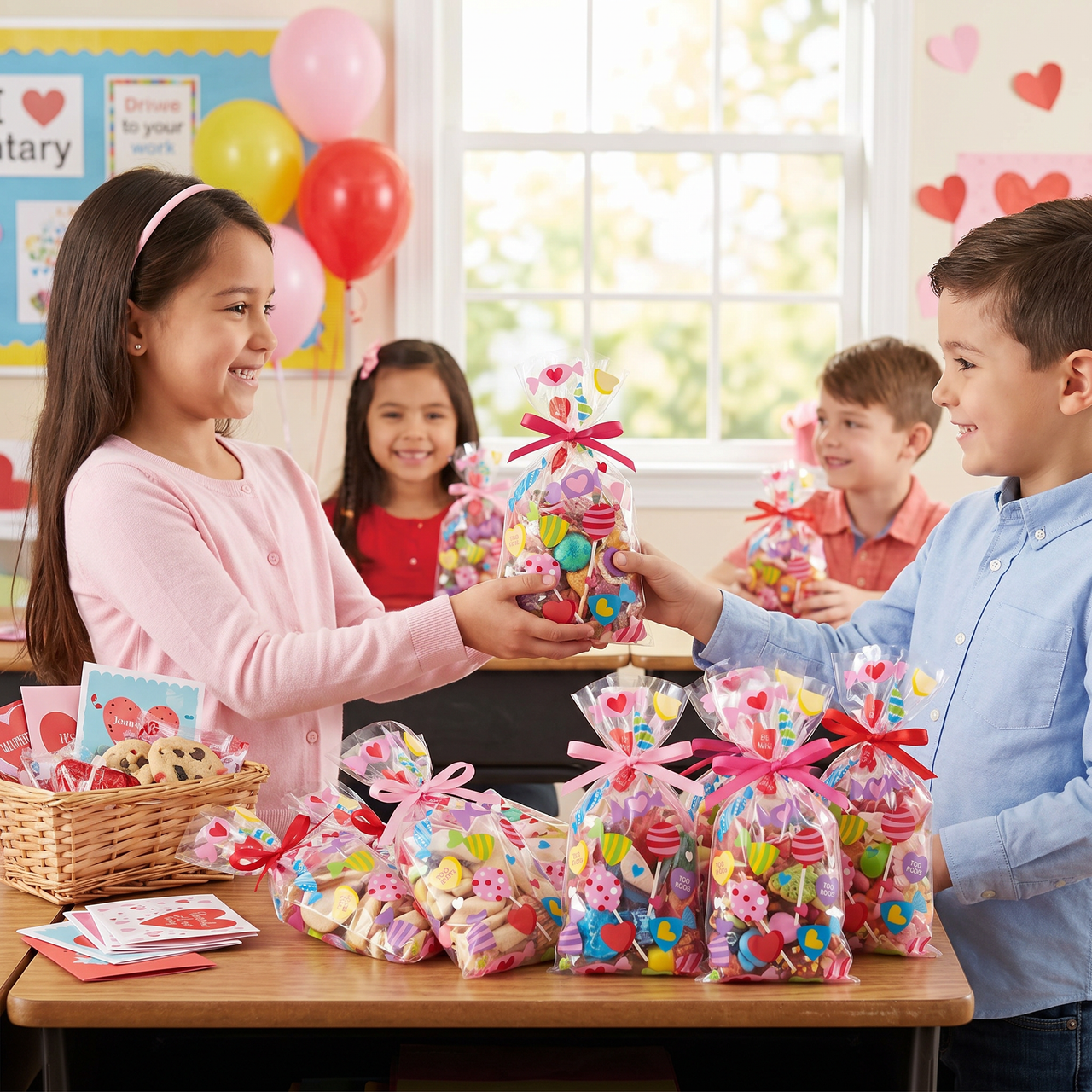 Valentine Treats Cello Bag with Zipper (144 per Case)