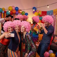 Pink Curly Wig - Spirit Colors & School Spirit Fun!