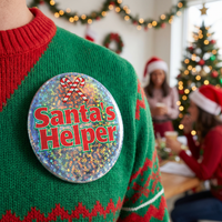 Christmas Santa's Helper Button