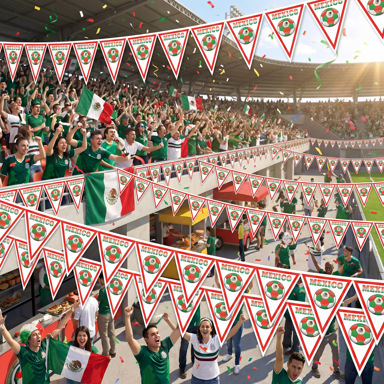 Mexico Pennant Banner - All-Weather Soccer & Sports Decor