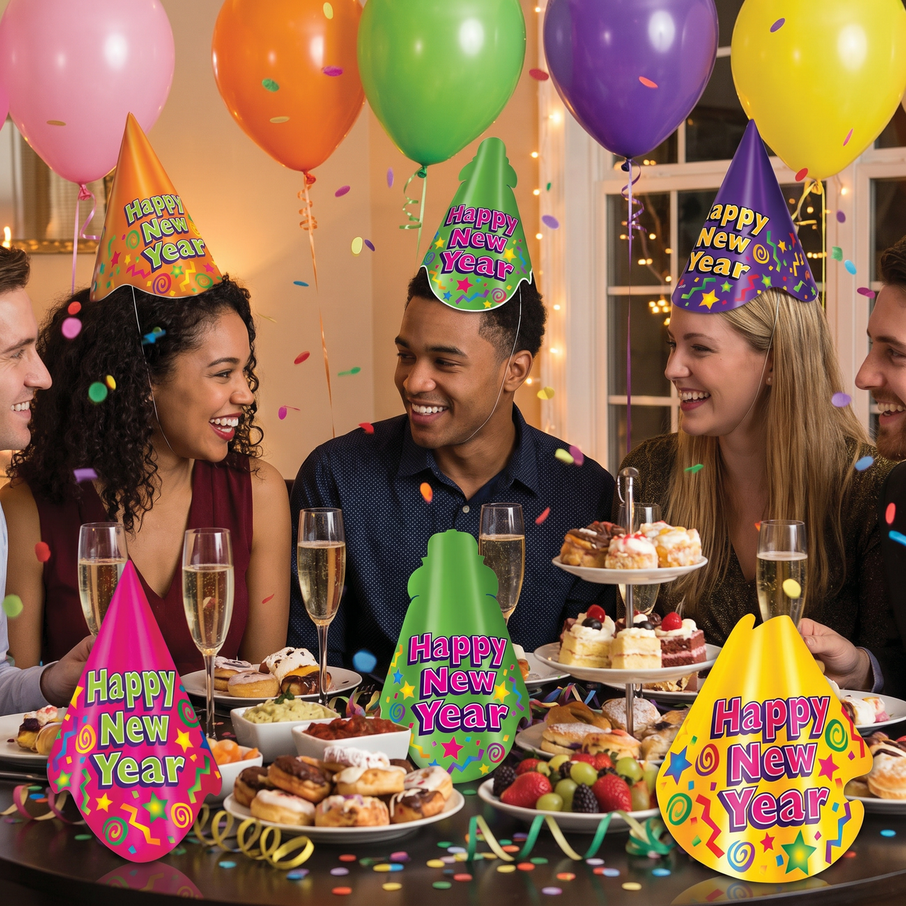 Color-Brite New Year's Eve Party Hats