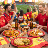 Spain Soccer Party Plates - 9 inch Dinner (8 count)