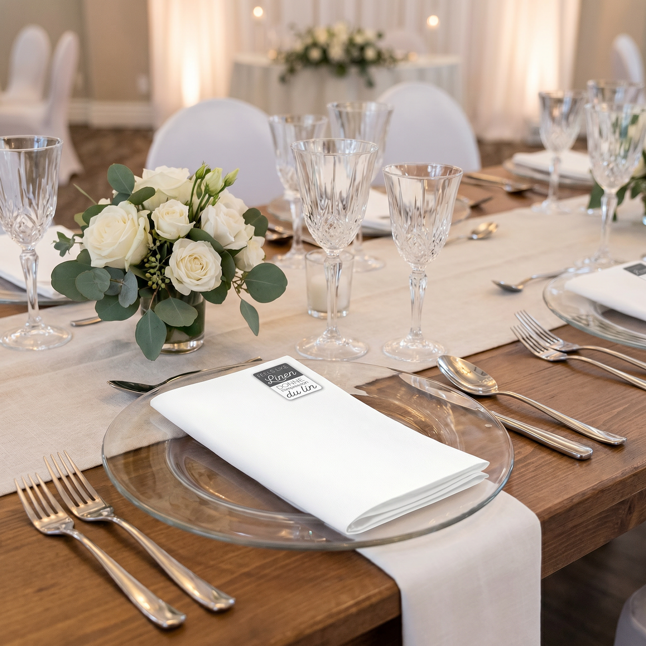 White Ultra Dinner Napkins 4" x 8" (Case of 200)