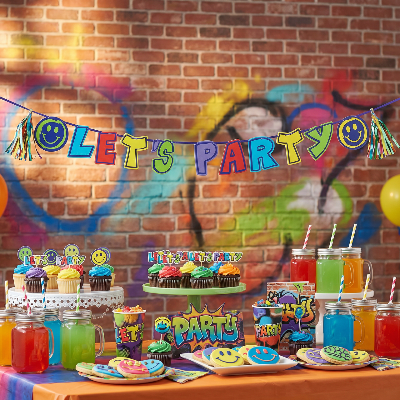 Graffiti Party Letter Banner w/ Tassels (12 per Case)