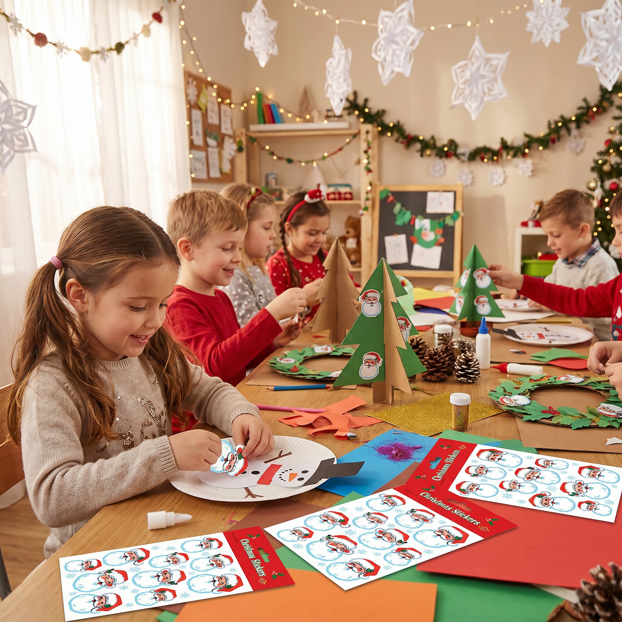 Christmas Santa Face Stickers