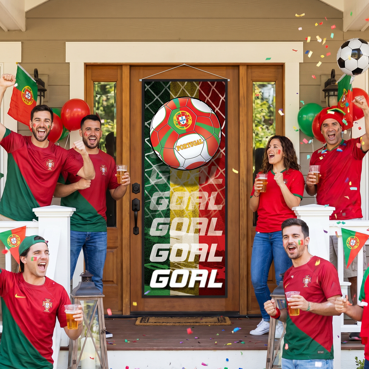 Portugal Soccer Door Cover - All-Weather Sports Decor