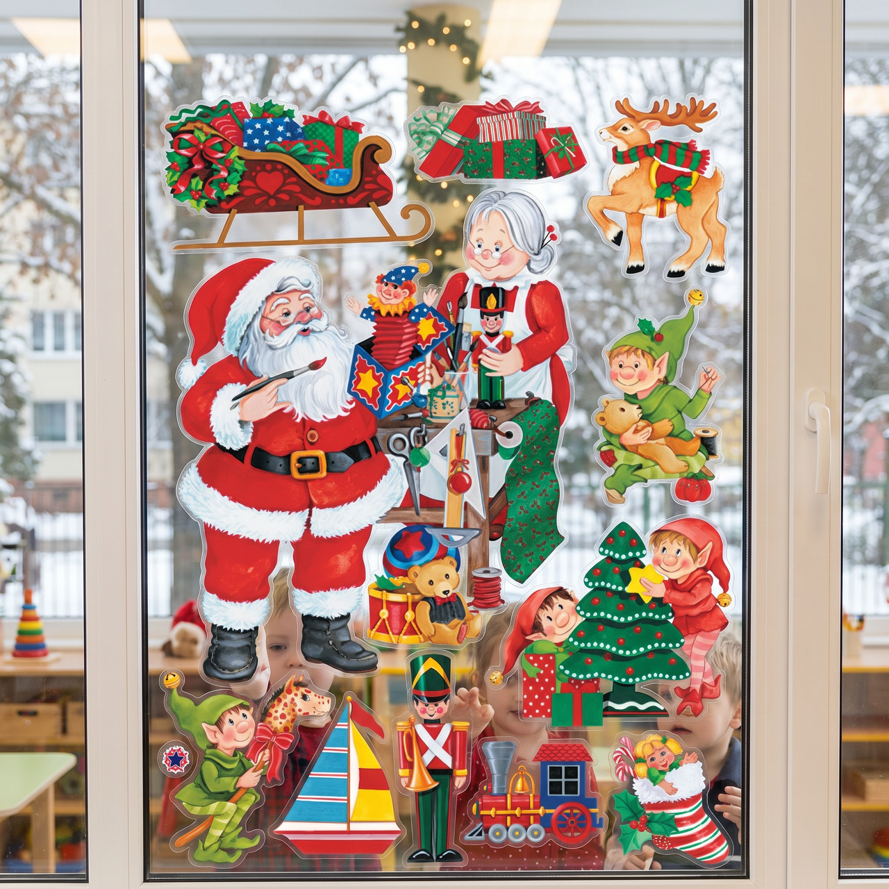 Christmas Santa's Workshop Clings