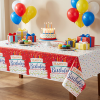 Festive Cake Happy Birthday Paper Table Covers (6 per Case)