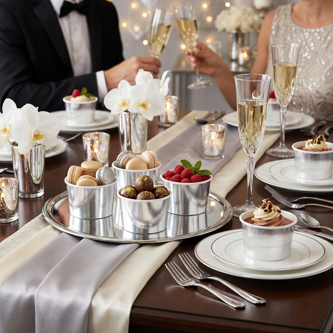 Silver Foil Paper Treat Cups (96 per Case)