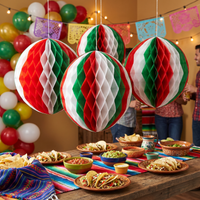 Fiesta Tissue Ball - red - white - green