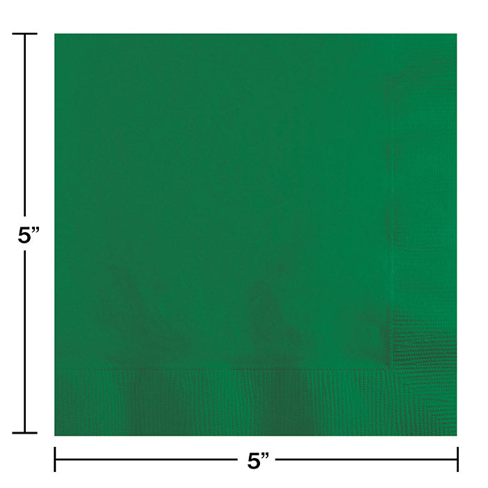 1200ct Bulk Emerald Green 2 Ply Beverage Napkins