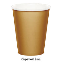 240ct Bulk Glittering Gold 9 oz Hot & Cold Cups